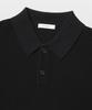 MANNERGRAM Textured Cotton 100% Polo Short Sleeve Knit Black