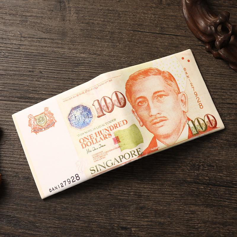 Unisexová krátká peněženka s kreativními vzory měn z různých zemí