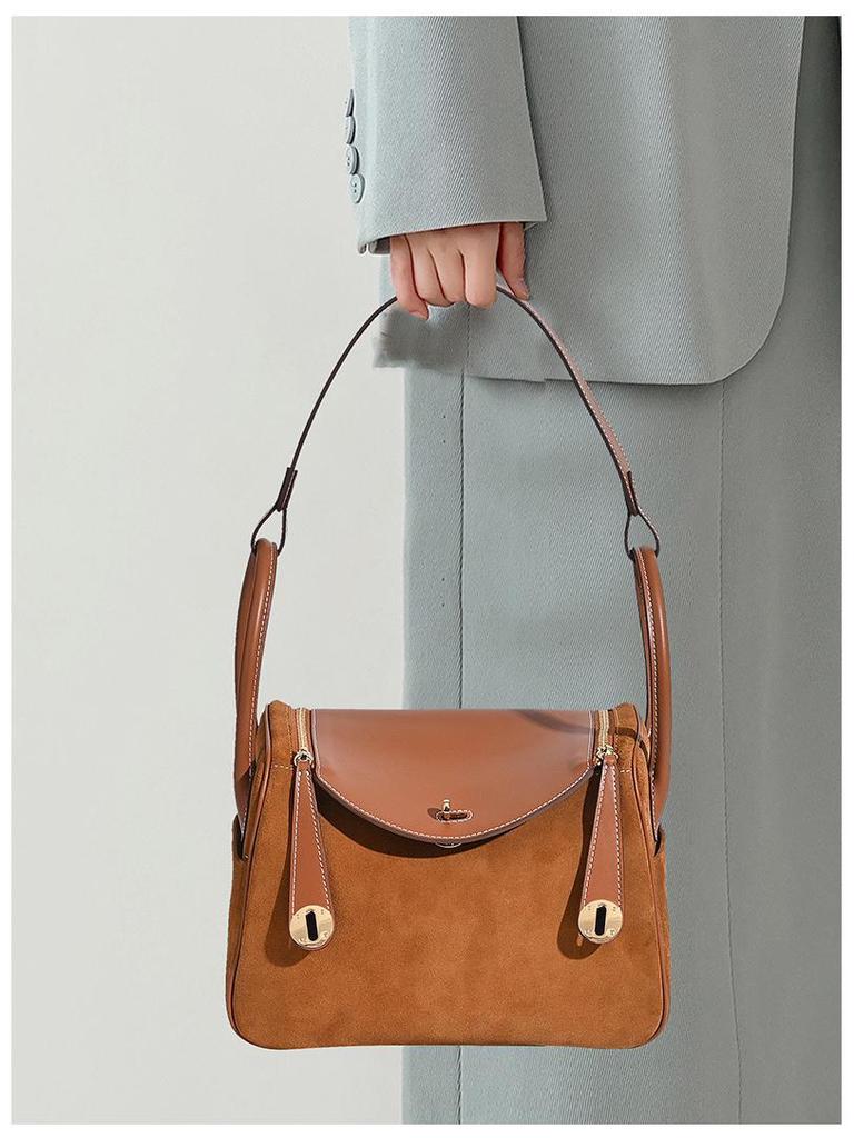 Damska torba Lindy Doctor ze skóry krowiej 2025: Skóra matowa, Duża pojemność, Modna torba na dojazdy do pracy i na ramię na jesień/zimę