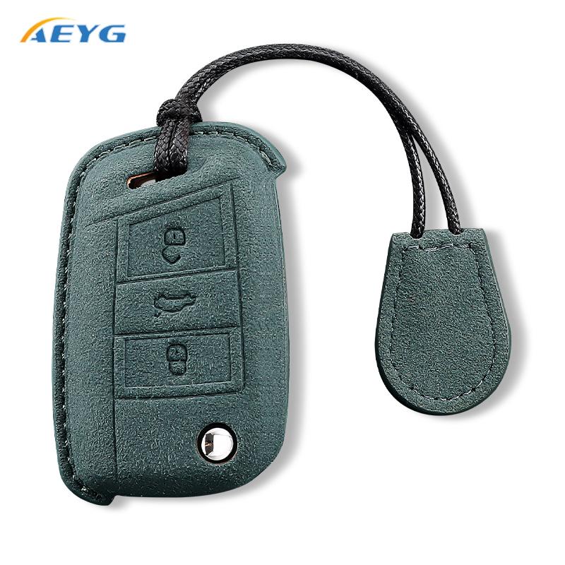 

Leather Car Key Case Cover Shell Fob For Vw Volkswagen Golf 7 Mk7 Tiguan Mk2 For Seat Ateca Leon Fr 2 Ibiza Key Fob Accessories