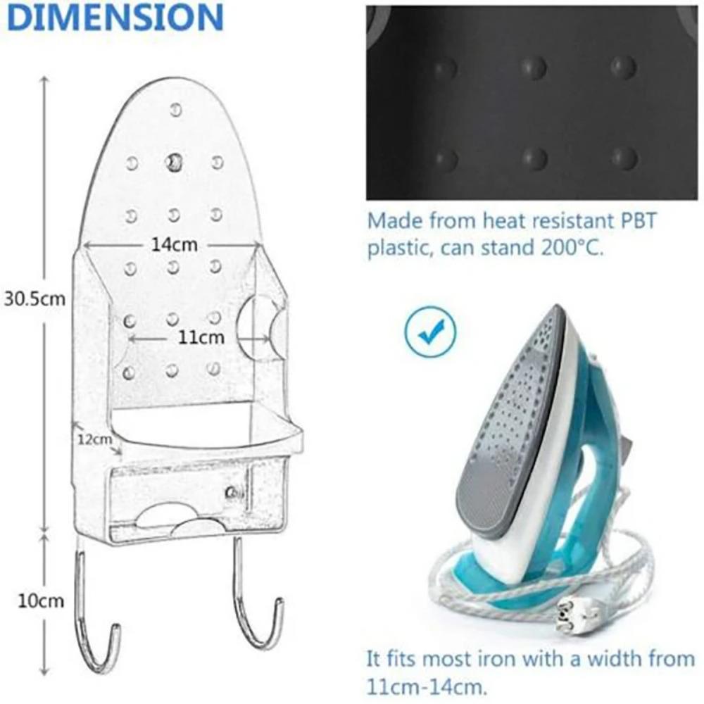 Portable Iron Holder Hotel Household Ironing Board Hanger Black White Wall Mount Iron Storage Rack Home Storage Supplies