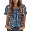 Women'S Work Shirt Pleated 3/4 Sleeve Dress Top V-Neck Shirt Casual Waist Tied Shirt Business Shirt