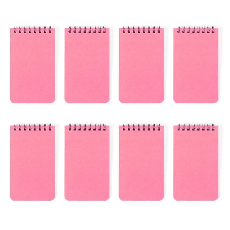 8Pcs Twin Coil Binding Notebook 80Sheet Unlined Pocket Notepads Small Notebook Writing Pad for Writing Drawing Sketching