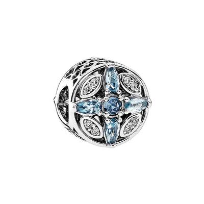 Blue Crystal Charm Bracelet Necklace Women Jewelry Silver 791995NMBMX