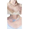 Trendy Butterfly Bowknot Chain Necklace Colorful Beads Neck Chain Jewelry for Sensitive Skin Casual or Formal Occasion