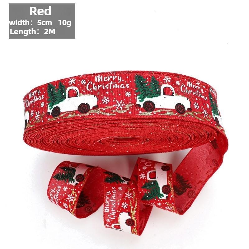 Christmas Woven Ribbon Imitation Linen Satin for Gift Packaging Bow Accessories Decorative Holiday Ribbons for DIY Craft Decor