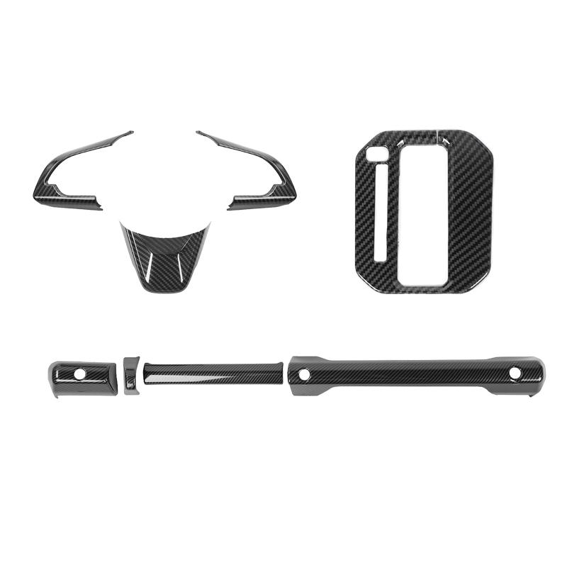 

Накладка на рулевое колесо автомобиля, украшение центральной консоли, декоративные наклейки на рычаг переключения передач для Suzuki Jimny 2019 и новее, ABS, аксессуары для интерьера Left-hand drive