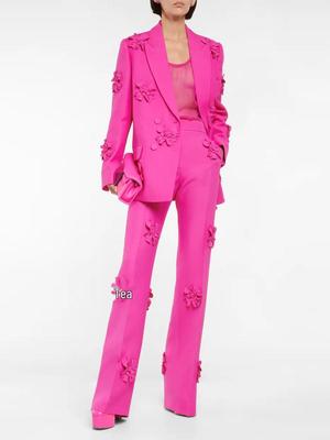 2025 Summer It-Girl Floral Suit: Blazer & Flared Pants Set for Women