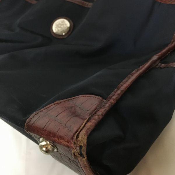 2way! Orobianco Briefcase Boston Bag Document Business Bag Dark Navy Strap Included(USED)