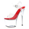 Fashion Women's High Heel Steel Pole Dance Sandals Model Walk Show Fine Heel Nightclub 17cm Heel Summer Slippers