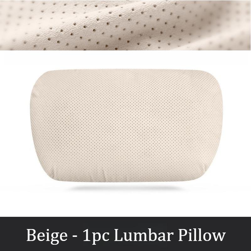 Pernă Respirabilă pentru Tetiere și Zona Lombară a Scaunelor Auto din Piele Velură, Înălțime Reglabilă, Material Premium pentru Confort și Ameliorarea Stresului