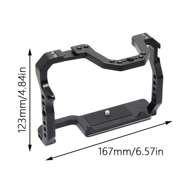 Aluminum Alloy Camera Cage for 70D/80D/90D with 1/4"&3/8" Threads Cold Shoe Mount Supports 6-10kg Load Capacity