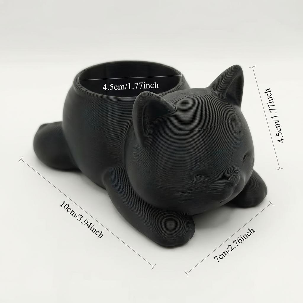 Cute Cat-Shaped Small Plant Pot, Lightweight Plastic Planter for Cacti & Succulents, Home Decor & Lovely Cat-Themed Gift Choice