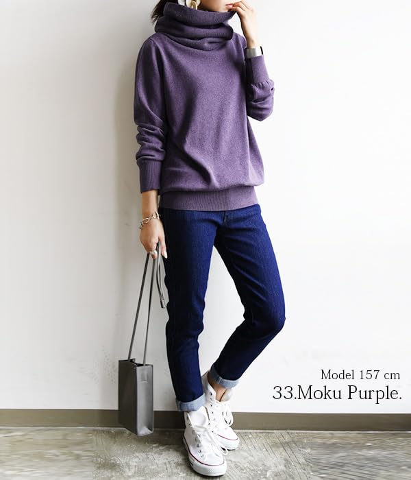 And It Neck Cotton Heather Sizes Heathered Cotton Deep-Sleeved Knit, 12-Color Oatmeal, L-LL, S-M, L-LL, 3L-4L, Women's Turtleneck, Spring, Autumn,