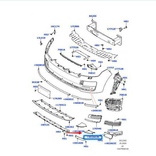 LR099127/LR099126: Front Bumper Lower Trim for 2013 Land Rover Range Rover Executive Model