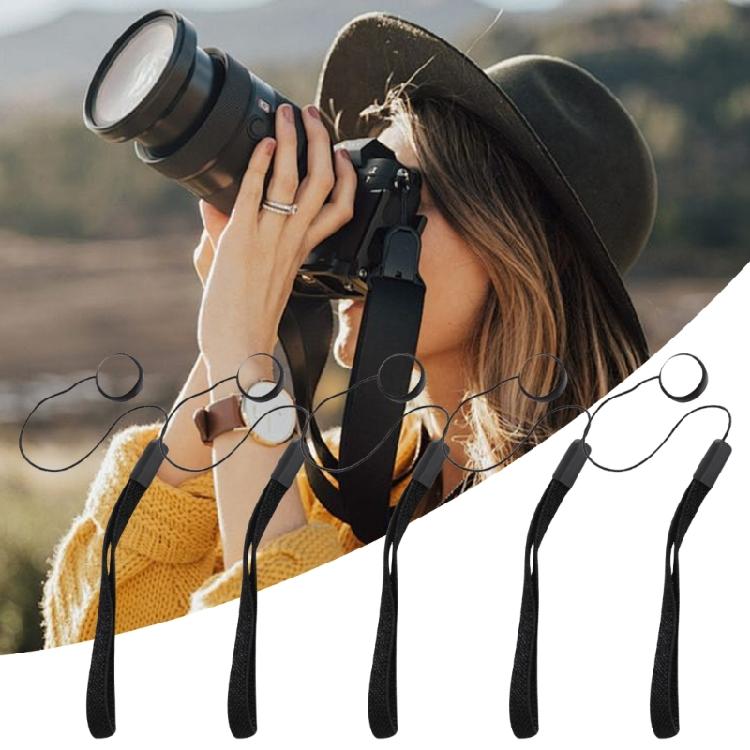 Elastic Camera Lens Cover Leash With Silicone Mount Doubled As A Convenient Wrist Strap