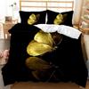 Golden Butterfly Pretty Blue Butterfly Comfortable Duvet Cover Pillowcase Bedding Set Children Bedroom Decoration Home Textile