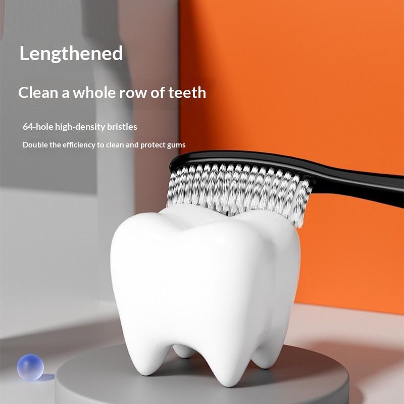 1/3/4Pcs Hard Bristle Long Large Head Toothbrush Color Random Deep Cleaning for Household Oral Care Set