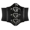 PU Leather Female Waistband Dress Girdle Wide Waist Belt Luxury Love Buckle Cummerbunds  Dress