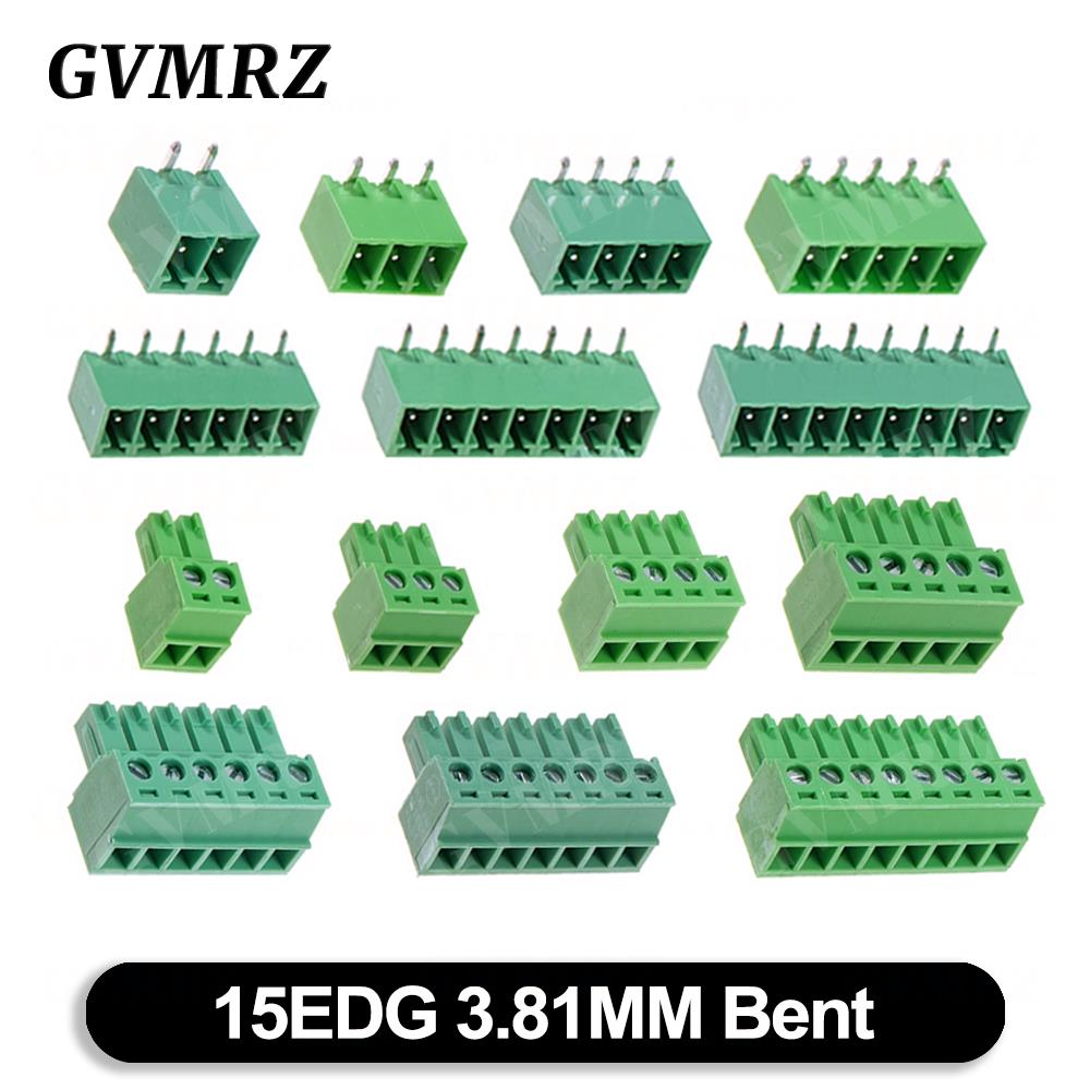 5Set/ 15EDG 3.81mm PCB Seal Screw Terminal Block 2~12 Pin KF15EDG 3.81 Male Plug + Female Socket Pin Header Wire Connector