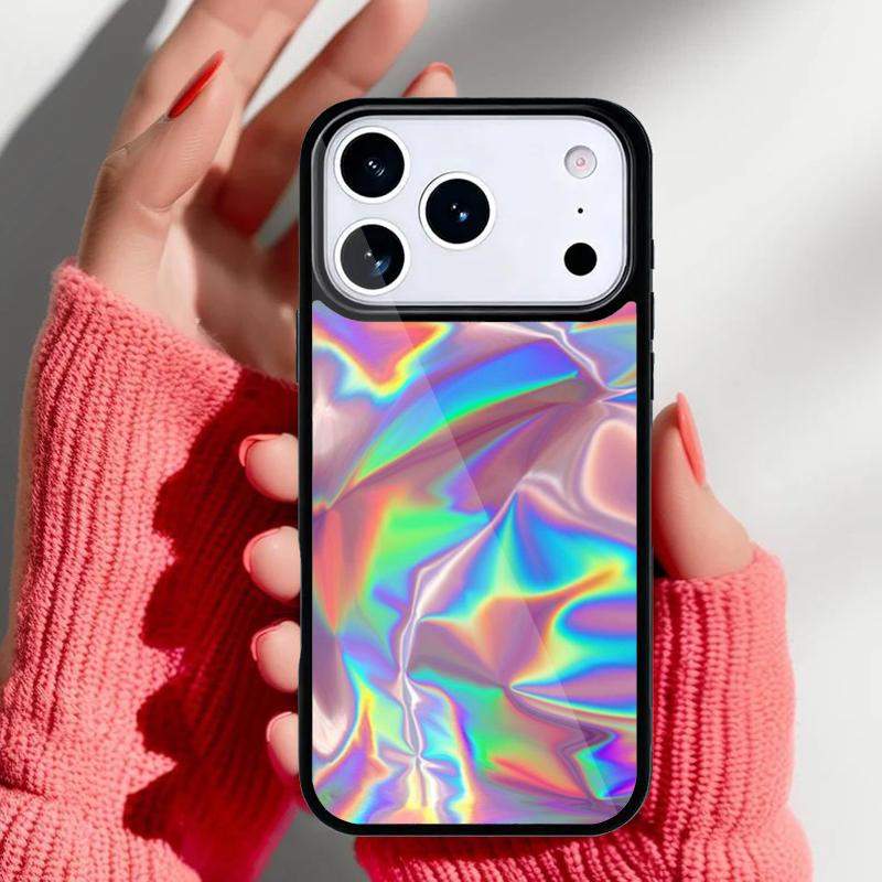 Holographic Dope Trippy Print Phone Case for iPhone 17 16 15 14 13 Pro Max Back Cover for 12 11 Pro Coque