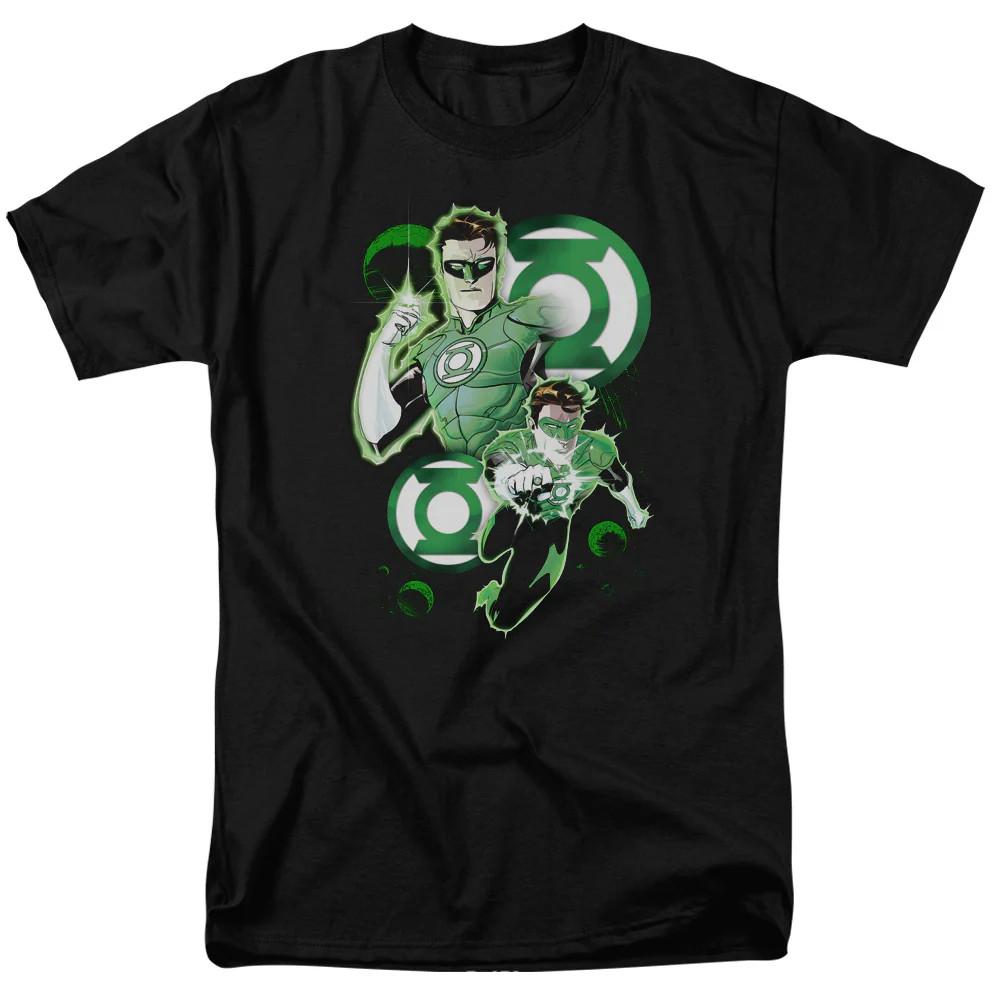 

Justice League Green Lantern in Action Mens T Shirt Black S