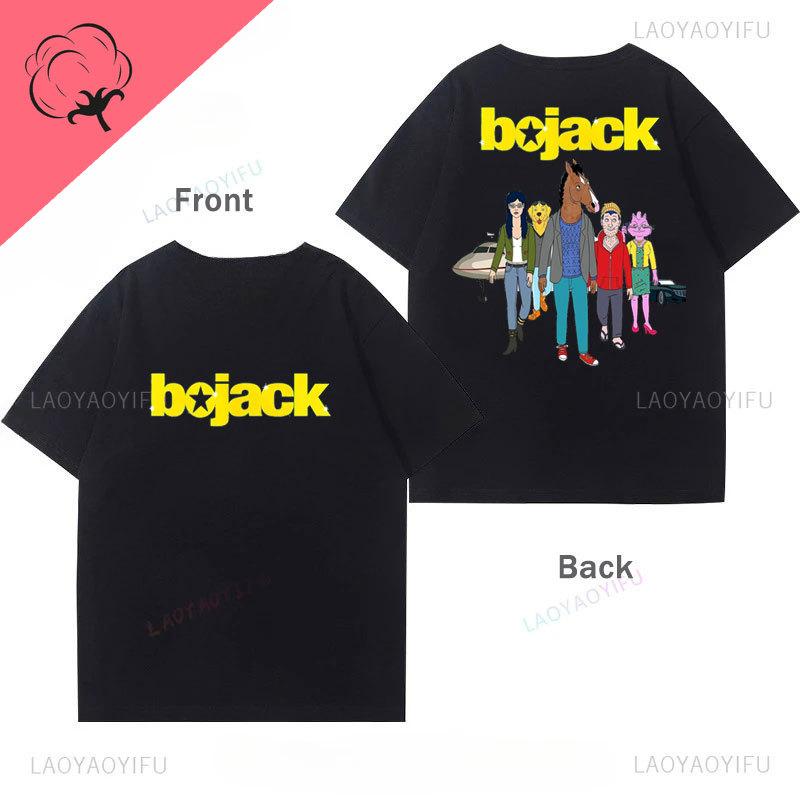 T-Shirts Bojack HorseUnisex T-Shirt Lässig Lustig Niedlich 100% Baumwolle Kurzarm Y2k Kleidung Unisex Unisex Bedrucktes T-Shirt Grafik-T-Shirts