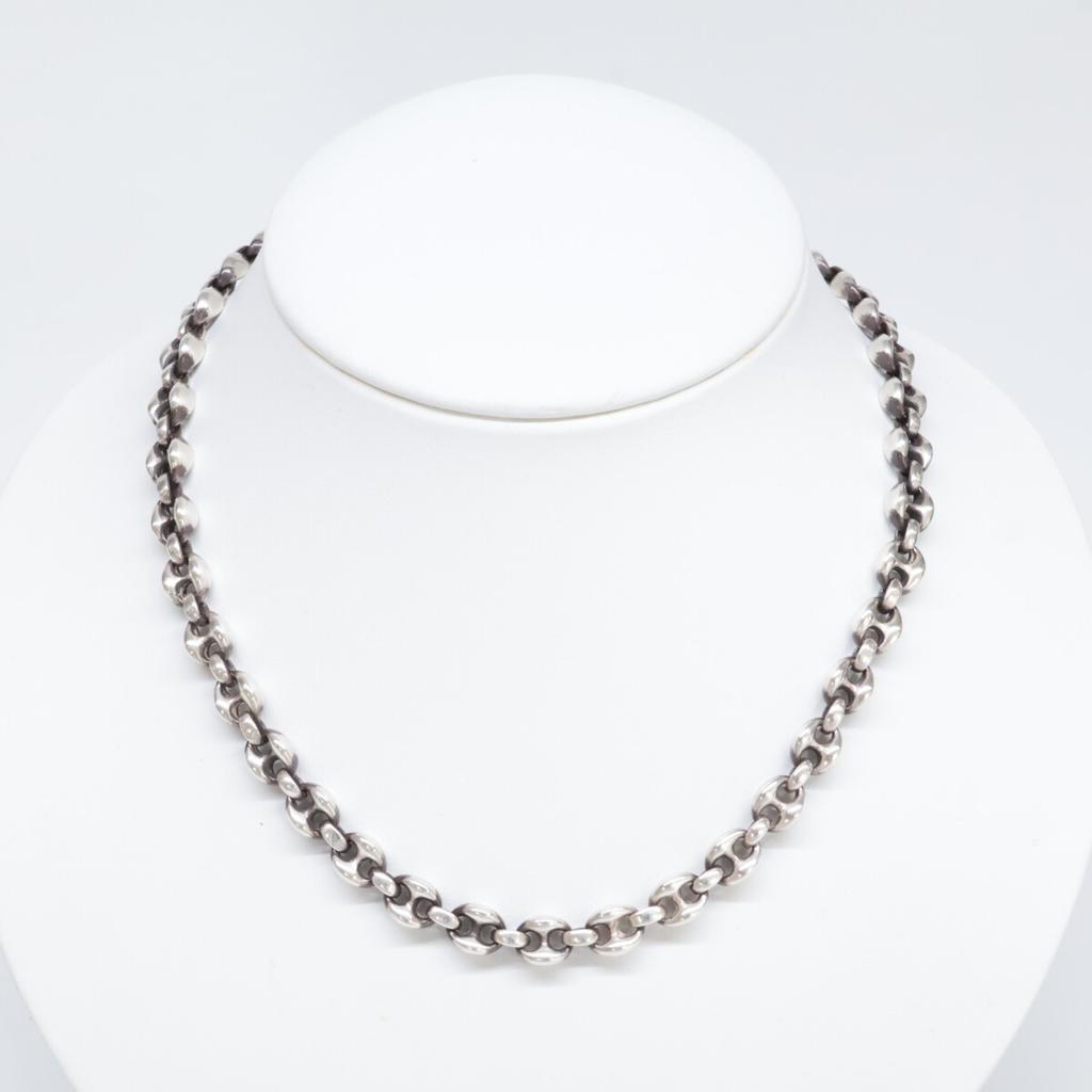 TIFFANY&Co. 925 x K18 Vintage Anchor Chain Necklace Silverx yellow goldUsed