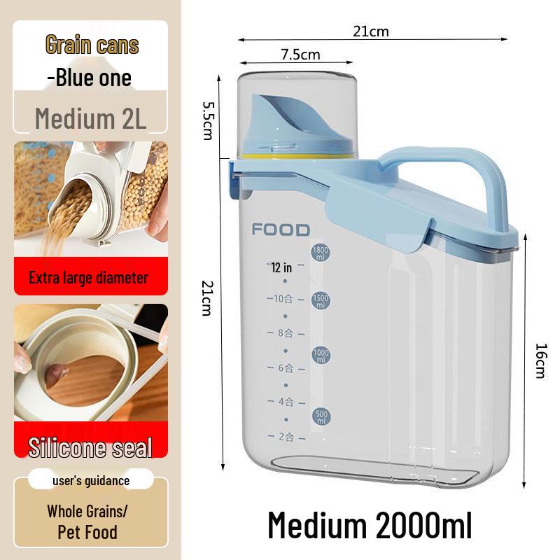 Airtight Cereal and Grain Storage Canister with Lid