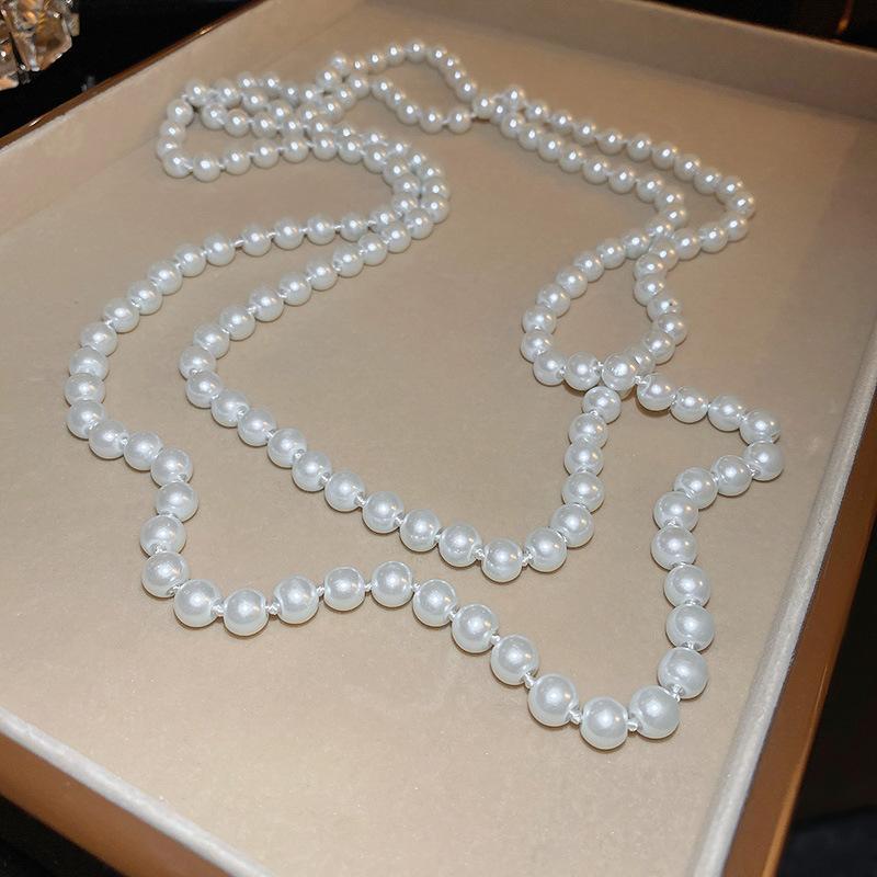 French pearl necklace simple commuter versatile collarbone chain design sense creative necklace women