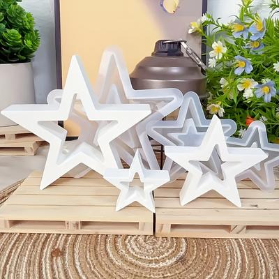 1/3 Stück Sternförmige Designform - Gips, Beton gießen dekorative Stückform - für DIY-Basteln - für Weihnachtsdekorationen