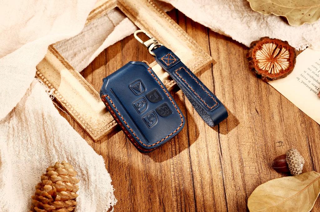 [First choice] Compatible with Range Rover Discovery & XJ/F Pace/XE/XF/F Type], Cowhide Leather, Key