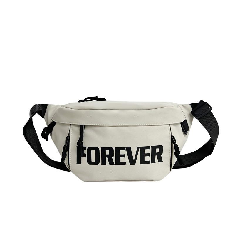 

Сумка на груди Чоловіча сумка-месенджер Сумка через плече з літерою Поясна сумка Жіноча нова сумка через плече великої місткості Спортивна трендова чоловіча сумка білий