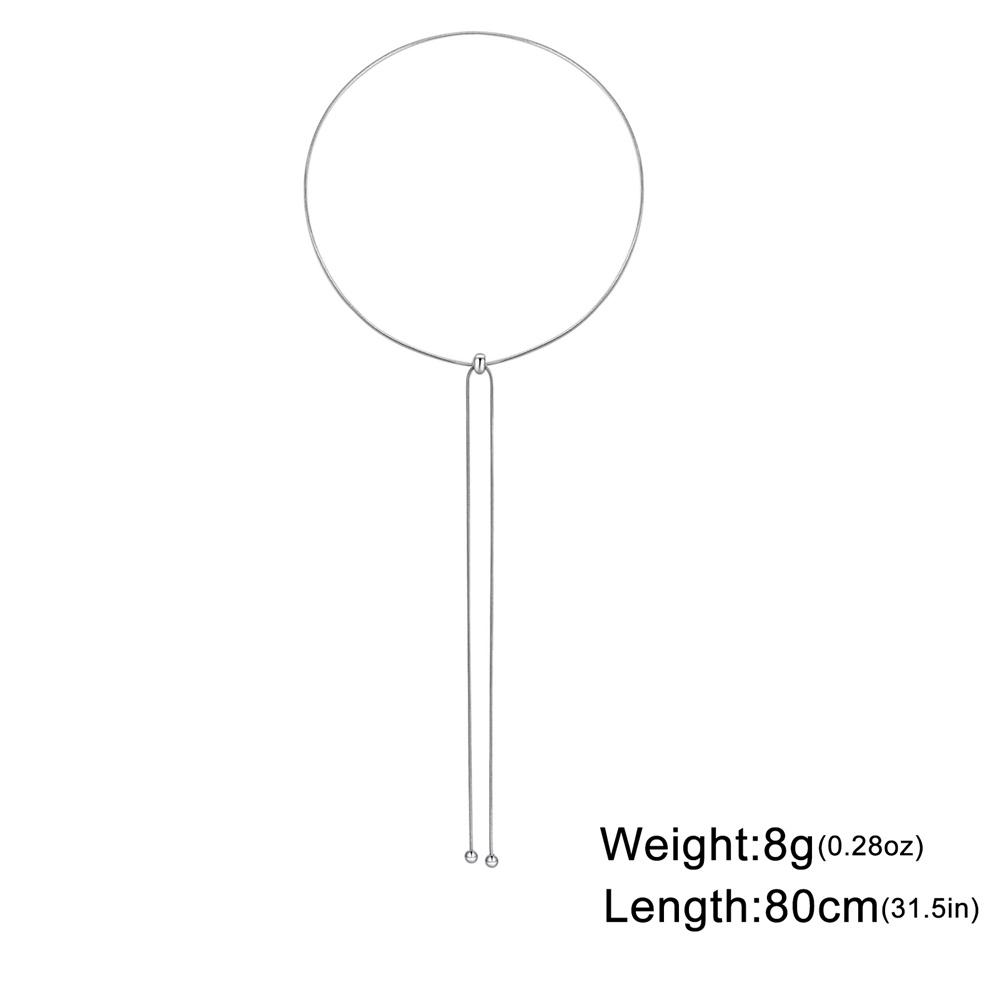 

My Shape 80cm Long Round Snake Chain Necklace Adjustable Length Stainless Steel Link Chain Choker Fashion Jewelry Accessories 80cm