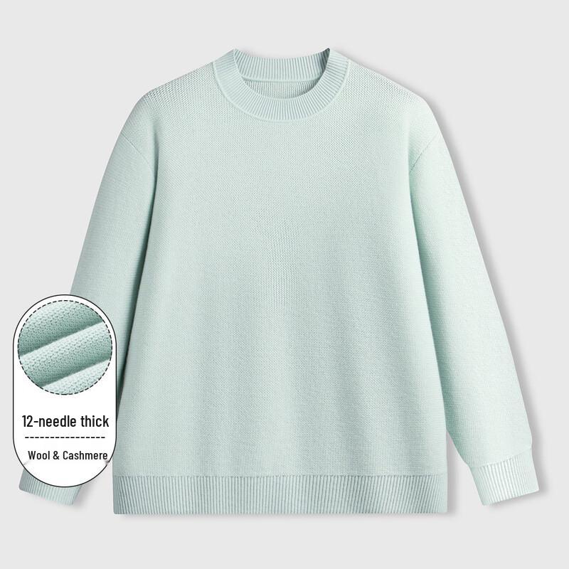 

Мужской свитер из смесовой шерсти в стиле Old Money с круглым вырезом XL (180)