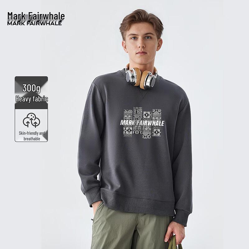 Mark Fairwhale Men's Heavyweight Printed Round Neck Sweatshirt