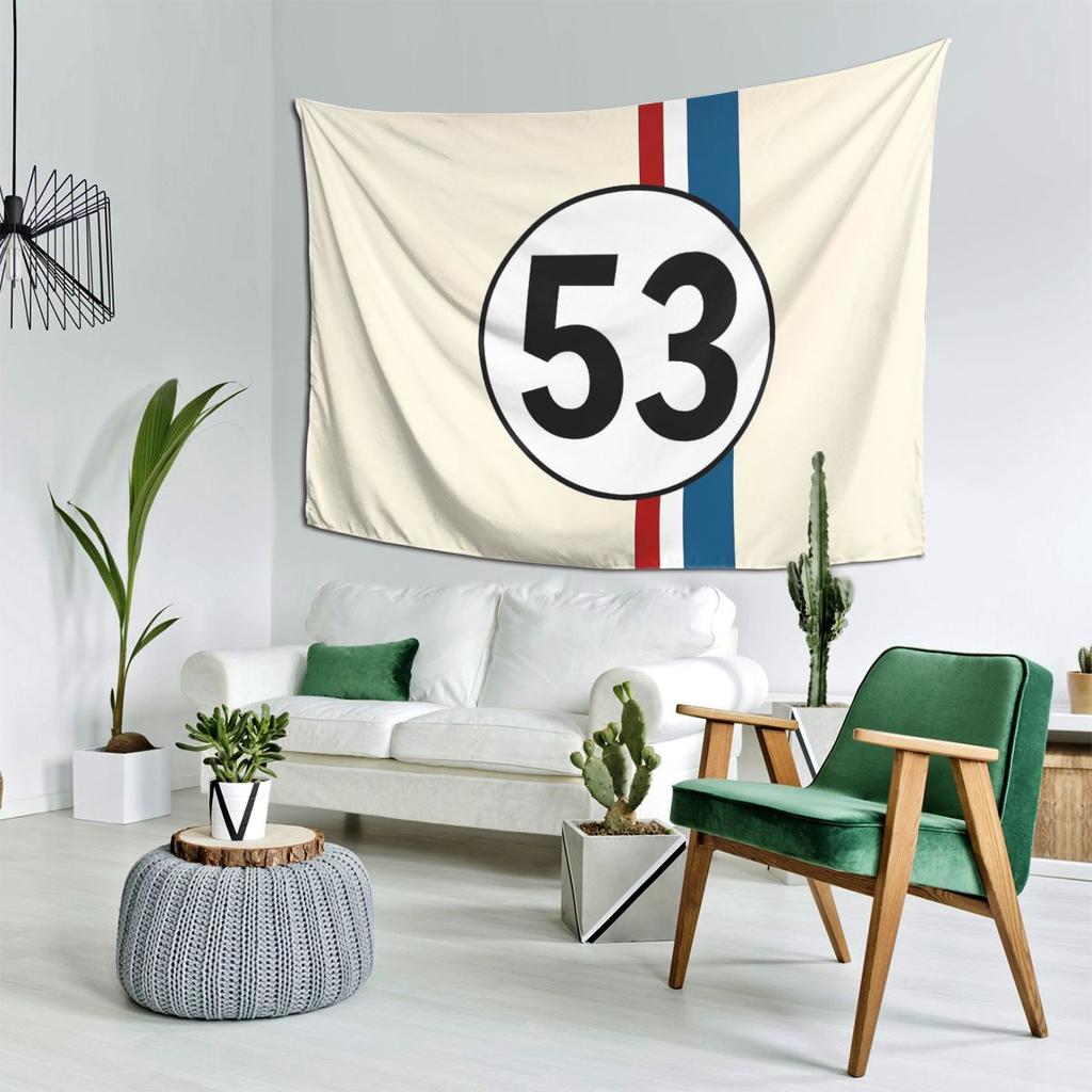 Herbie Number 53 Tapestry Decor Art Aesthetic Tapestries for Living Room Bedroom Home Wall Cloth Wall Hanging