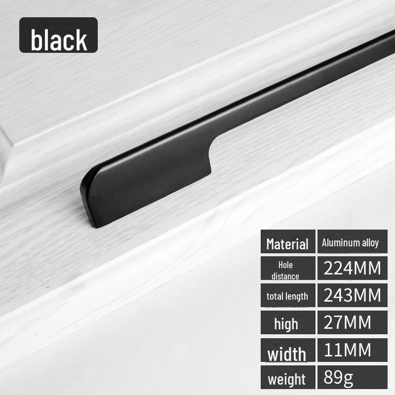 

Длинная черная ручка для шкафа и ящика из алюминиевого сплава