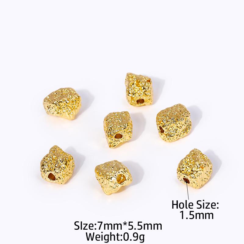 

7X5.5MM Brass Metal Beads 18K Gold Plated Irregular Geometry Spacer Beads Bracelet Beads Jewelry Making Supplies Wholesale 10 pcs