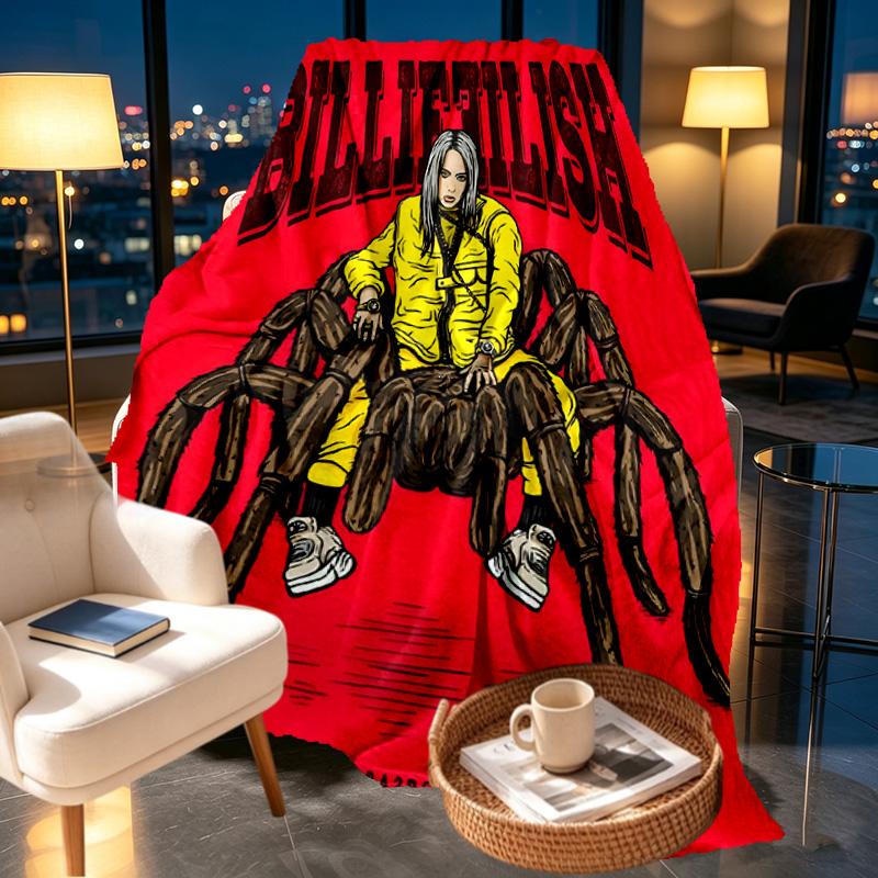 Billie Eilish Print Blanket - Soft & Comfortable, for Bedroom, Travel, Sofa, Home Decoration - Birthday Christmas Gift for Friend