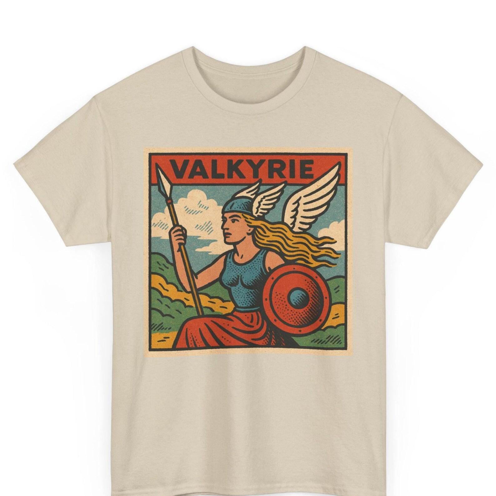 Valkyrie Comic T-Shirt: Retro Norse Mythology Warrior Tee 4XL
