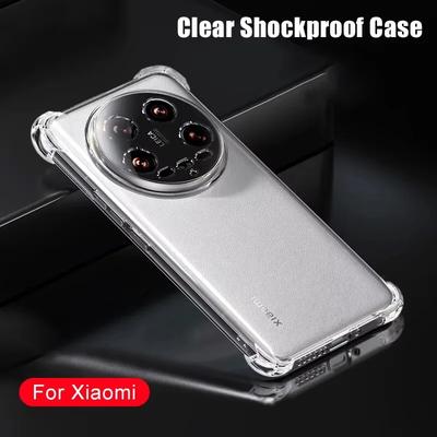 Luxury Airbag Shockproof Transparent Silicone Case For Xiaomi Mi 15 Ultra 14 14T 13 13T Pro 12 12S Pro Ultra Soft TPU Cover