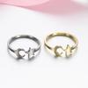 2024 Fashionable Stainless Steel Butterfly Cat Pineapple Heart Adjustable Ring