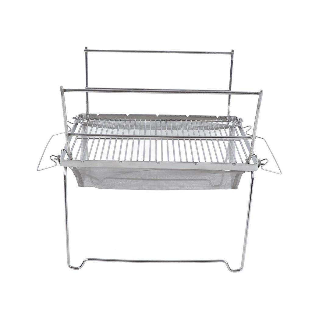 Camp Grill Grate Stainless Steel Temperature Resistance Foldable Portable Silver Barbecue Grill for Cooking