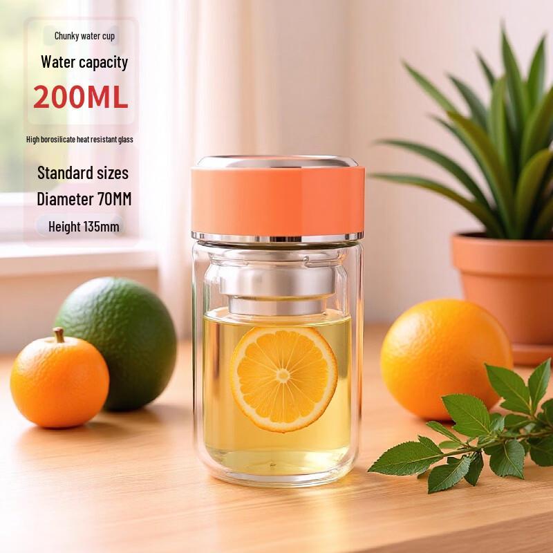Shangqi Double-Layer Borosilicate Glass Portable Water Cup