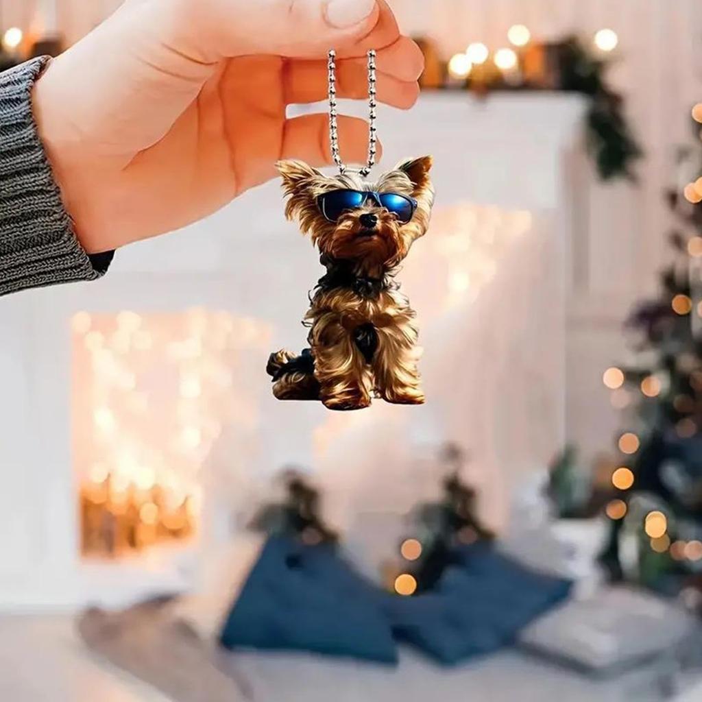 Swing Dog - Car Hanging Ornament, Dog Car Ornament, Figurine Car Mirror Hanging, 2D