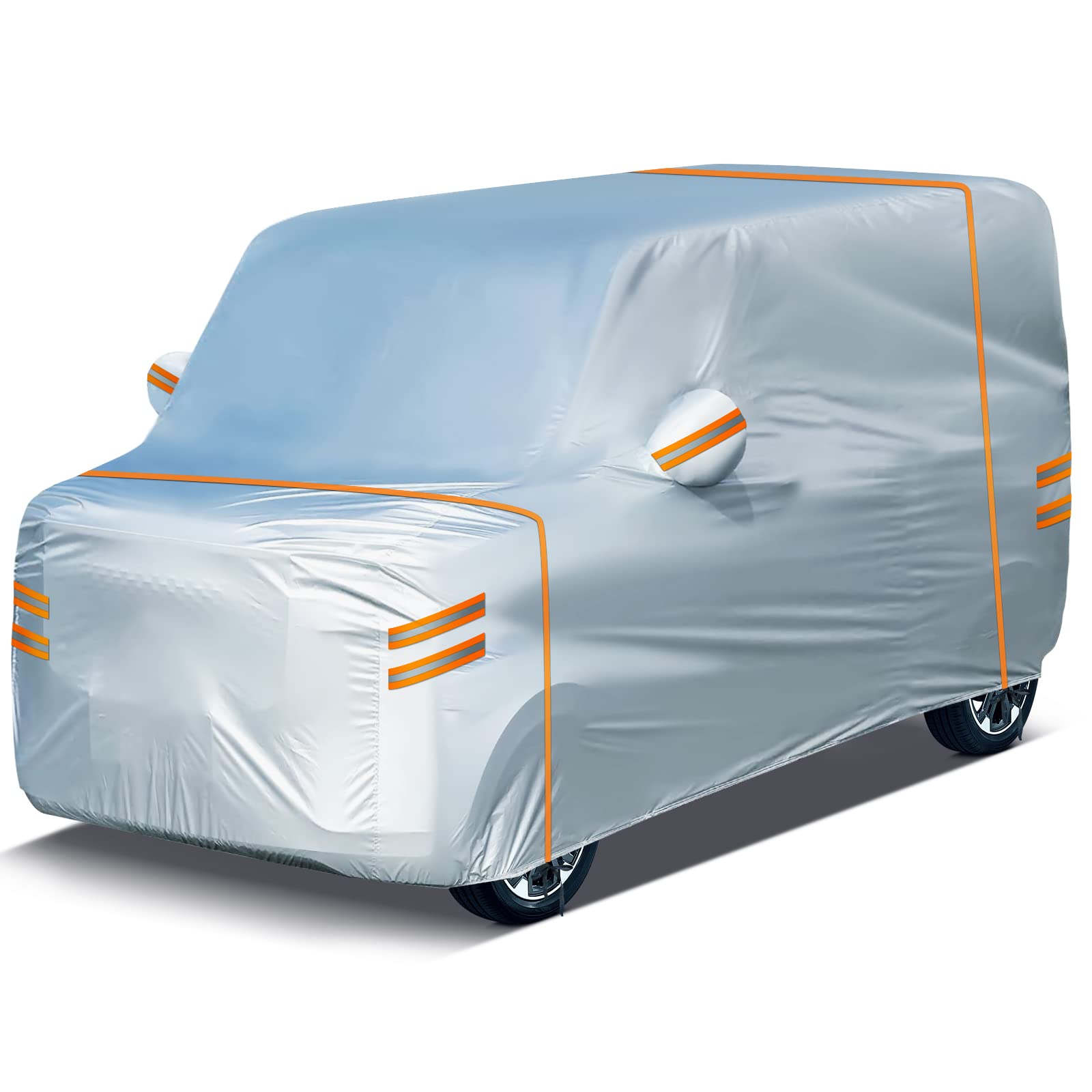 

NEVERLAND Car Cover for Kei Cars Water Pressure Resistant Oxford UV with 2 x 5m Windproof Storage Bag Included (Mini Cars), 2,000PA, Fabric,