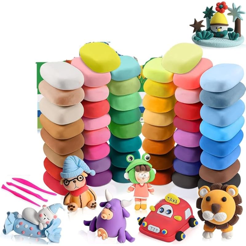 Eclet (Pack Of 1Air Dry Clay, Colorful Children Soft Clay, Creative Art Crafts, Gifts For Kids-Multi Color. Non-Toxic Mo