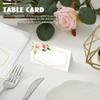 100pcs Flowers Plants Printed Seating Place Cards Blank Tabletop Card  for Banquet Wedding