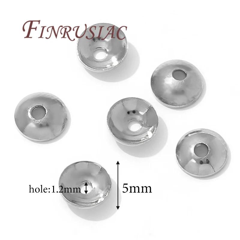 3mm 4mm 14K Gold Plated Brass Round Bead Caps For Necklace Bracelet Jewelry Making Supplies,DIY Accessories Beading Spacer Caps